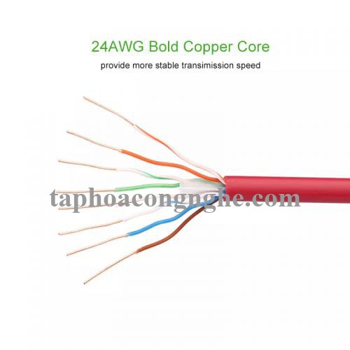 Ugreen 11220 0.5M màu Đỏ Cáp mạng LAN cat6 UTP NW101 30011220